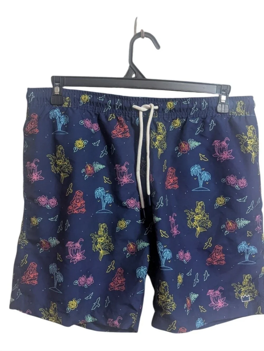 crown & ivy Swim Trunks Sz Large Mens Blue Beach